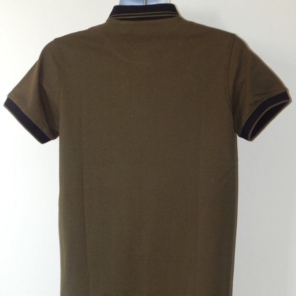 ROBERTO CAVALLI LOGO Two Tone PIQUE POLO SHIRT MED - Picture 3 of 3